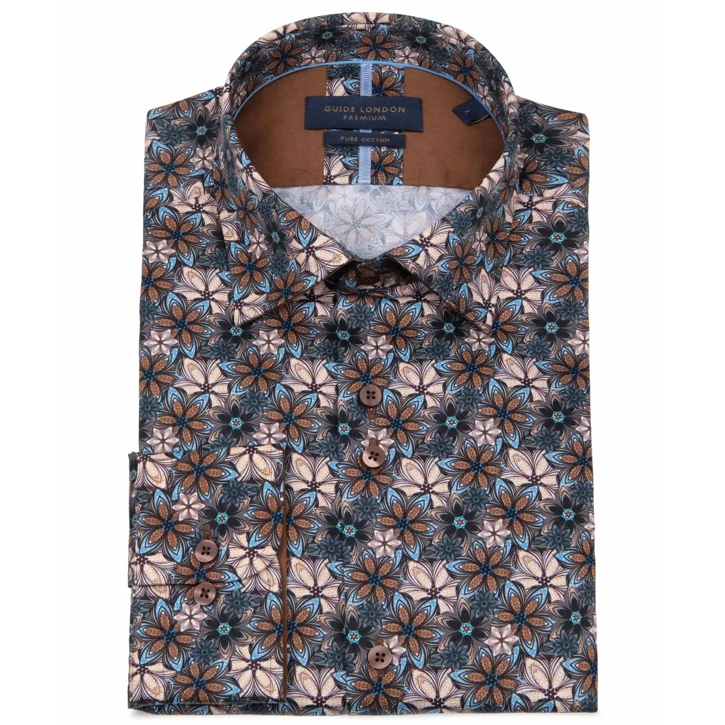 Floral Kaleidoscope Print Long-Sleeve Shirt - Multi