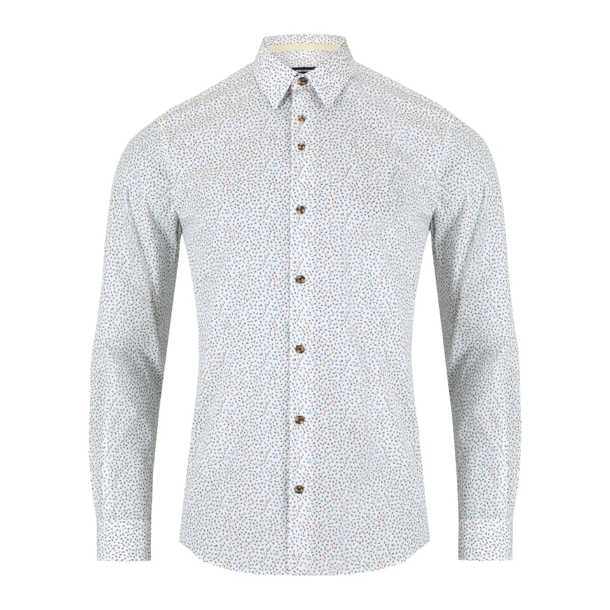 Buy Remus Uomo Floral Meadow Long Sleeve Shirt - Yellow/White | Long-Sleeved Shirtss at Woven Durham