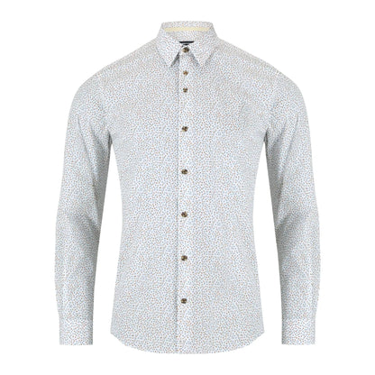 Buy Remus Uomo Floral Meadow Long Sleeve Shirt - Yellow/White | Long-Sleeved Shirtss at Woven Durham