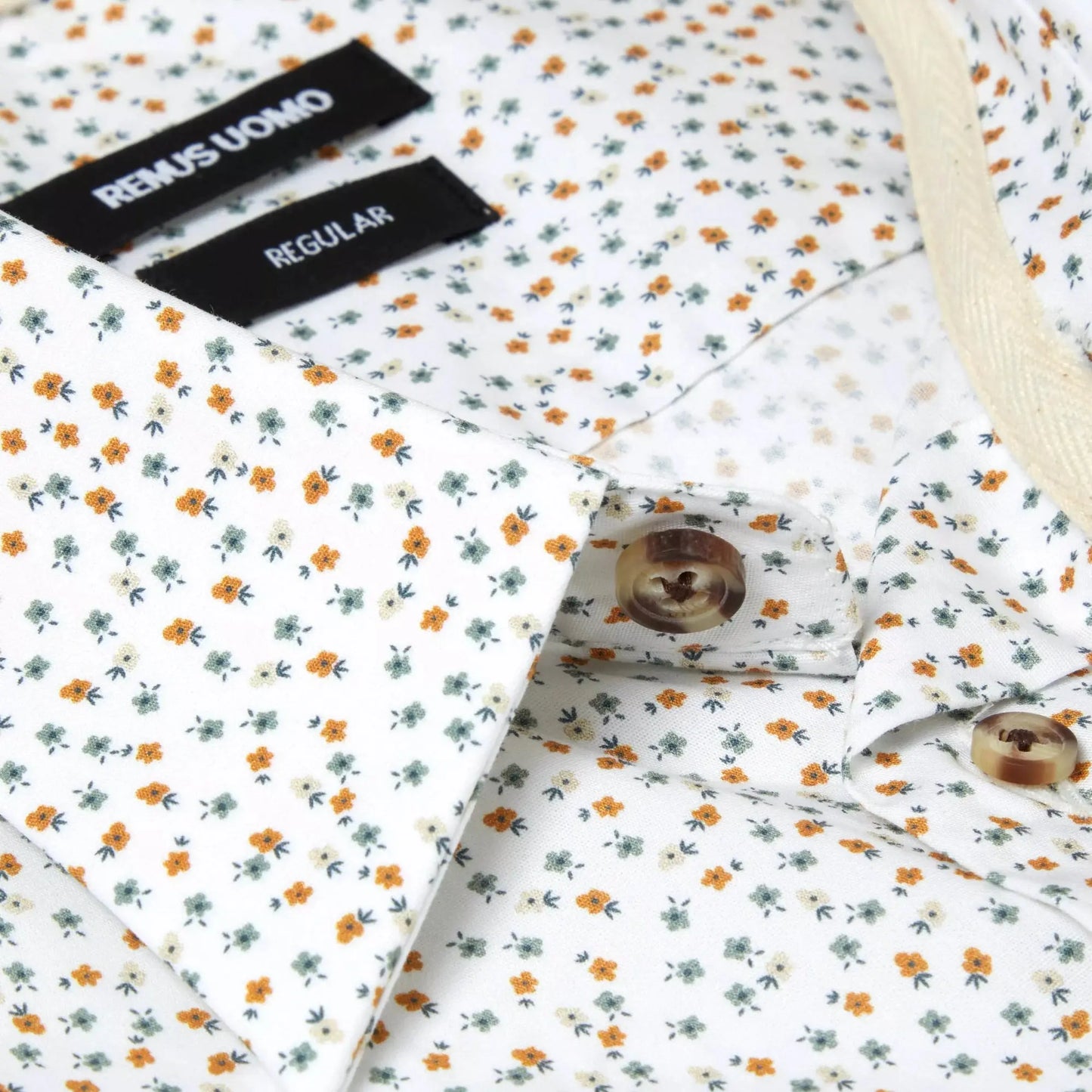 Buy Remus Uomo Floral Meadow Long Sleeve Shirt - Yellow/White | Long-Sleeved Shirtss at Woven Durham