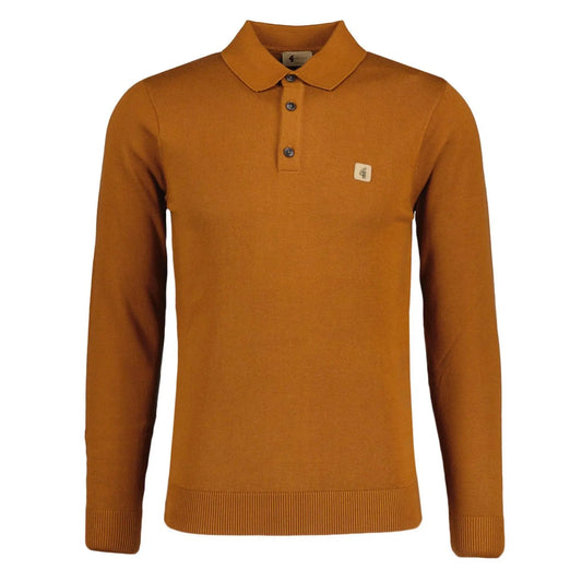 Buy Gabicci Vintage Francesco Long Sleeve Polo - Toffee Brown | Long-Sleeved Polo Shirtss at Woven Durham