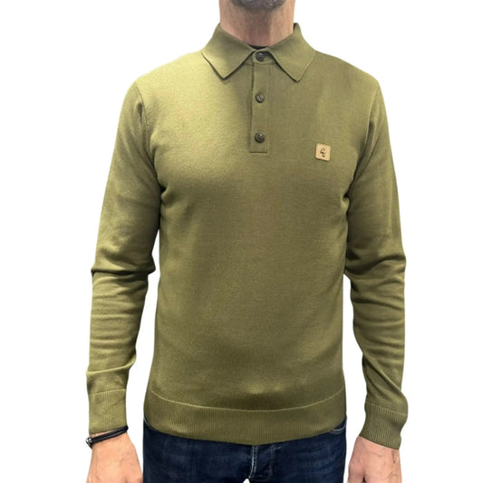 Buy Gabicci Vintage Francesco Long Sleeve Polo - Spuce | Long-Sleeved Polo Shirtss at Woven Durham