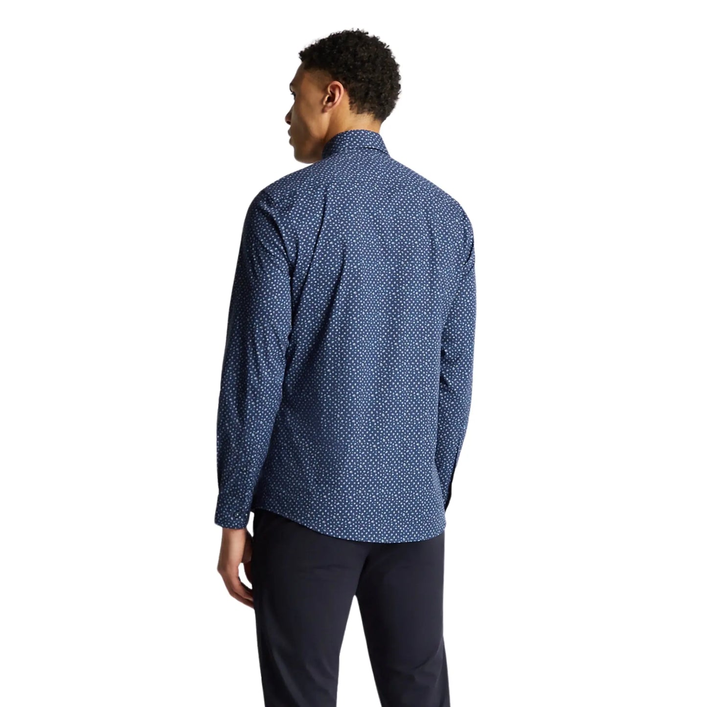 Buy Remus Uomo Frank Leaf Print Long Sleeve Shirt - Navy | Long-Sleeved Shirtss at Woven Durham