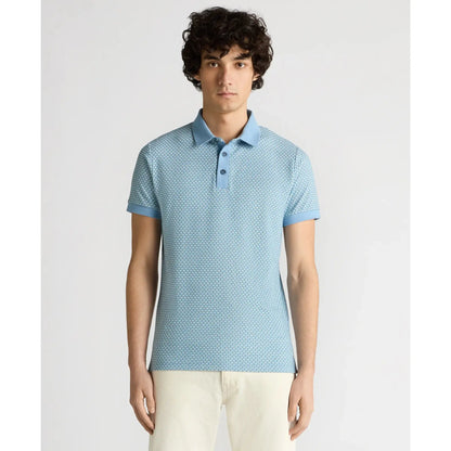 Buy Remus Uomo Contrast Collar Knitted Polo - Sky Blue | Short-Sleeved Polo Shirtss at Woven Durham