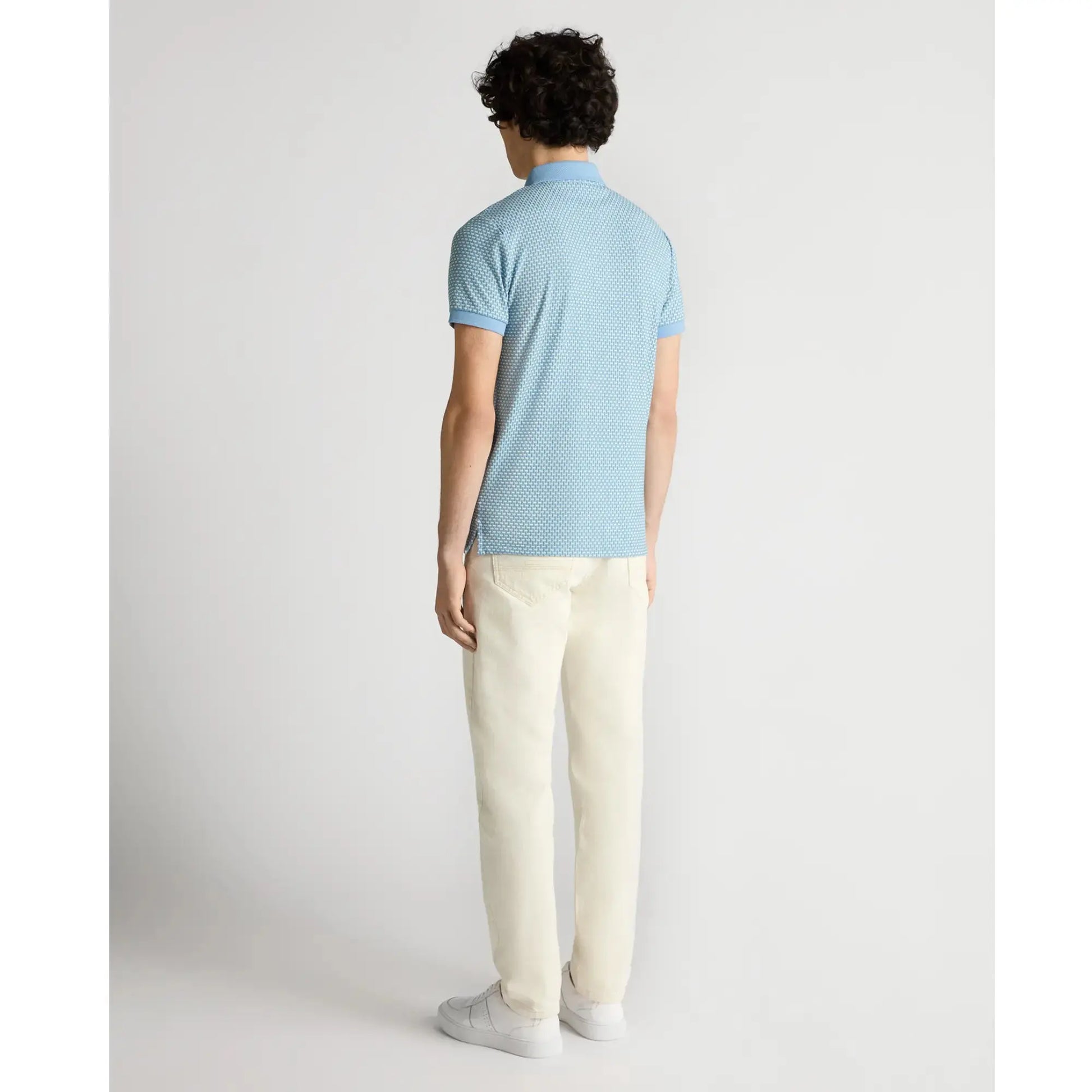 Buy Remus Uomo Contrast Collar Knitted Polo - Sky Blue | Short-Sleeved Polo Shirtss at Woven Durham