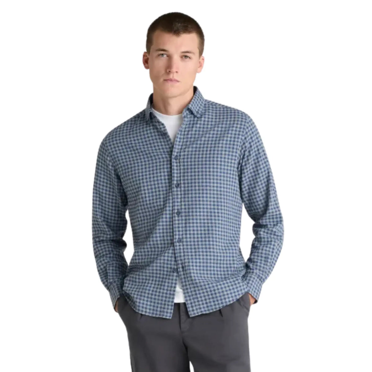 Buy Remus Uomo Gingham Check Grey & Blue Shirt | Overshirtss at Woven Durham