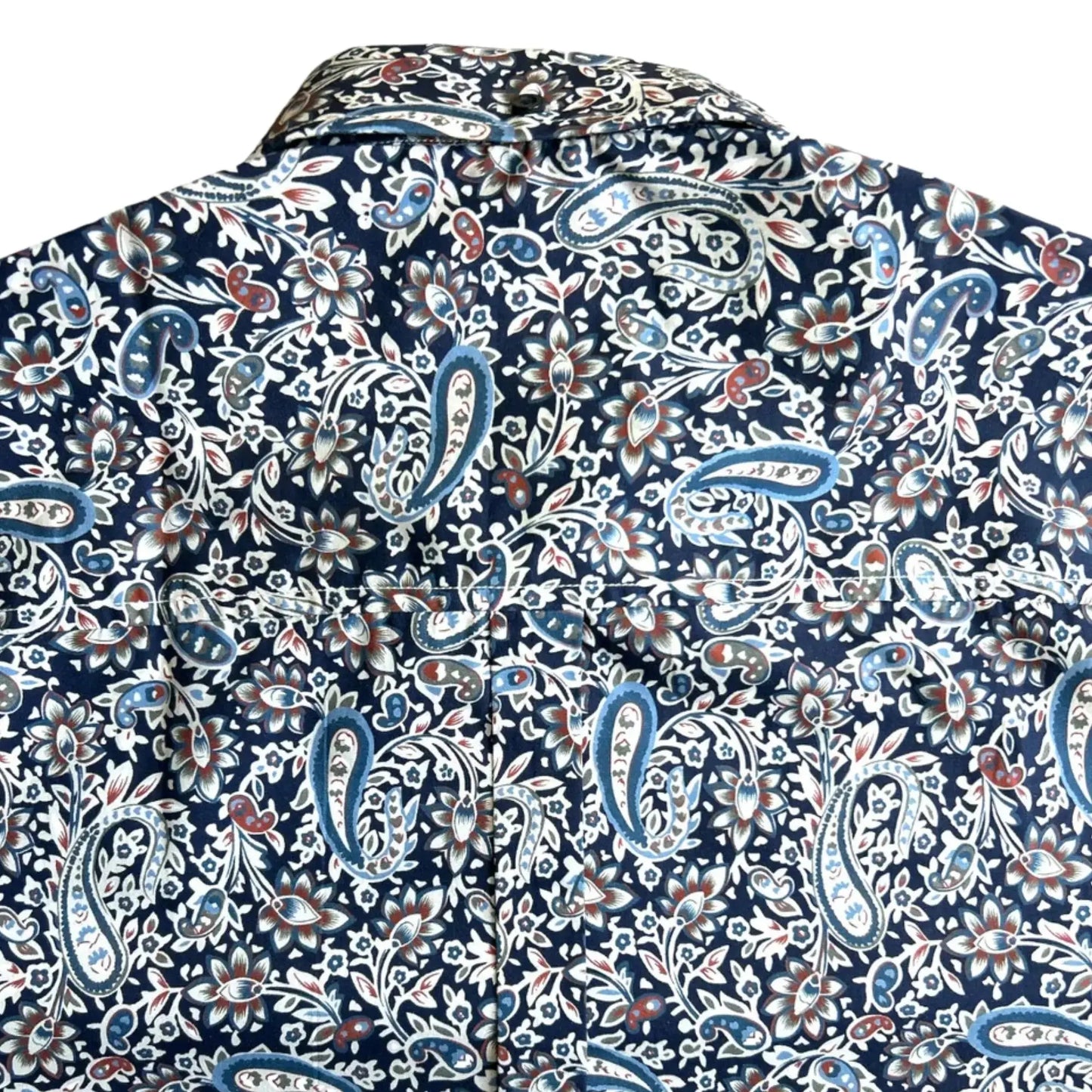 Buy Merc London Gore Paisley Long-Sleeve Shirt - Navy | Long-Sleeved Shirtss at Woven Durham