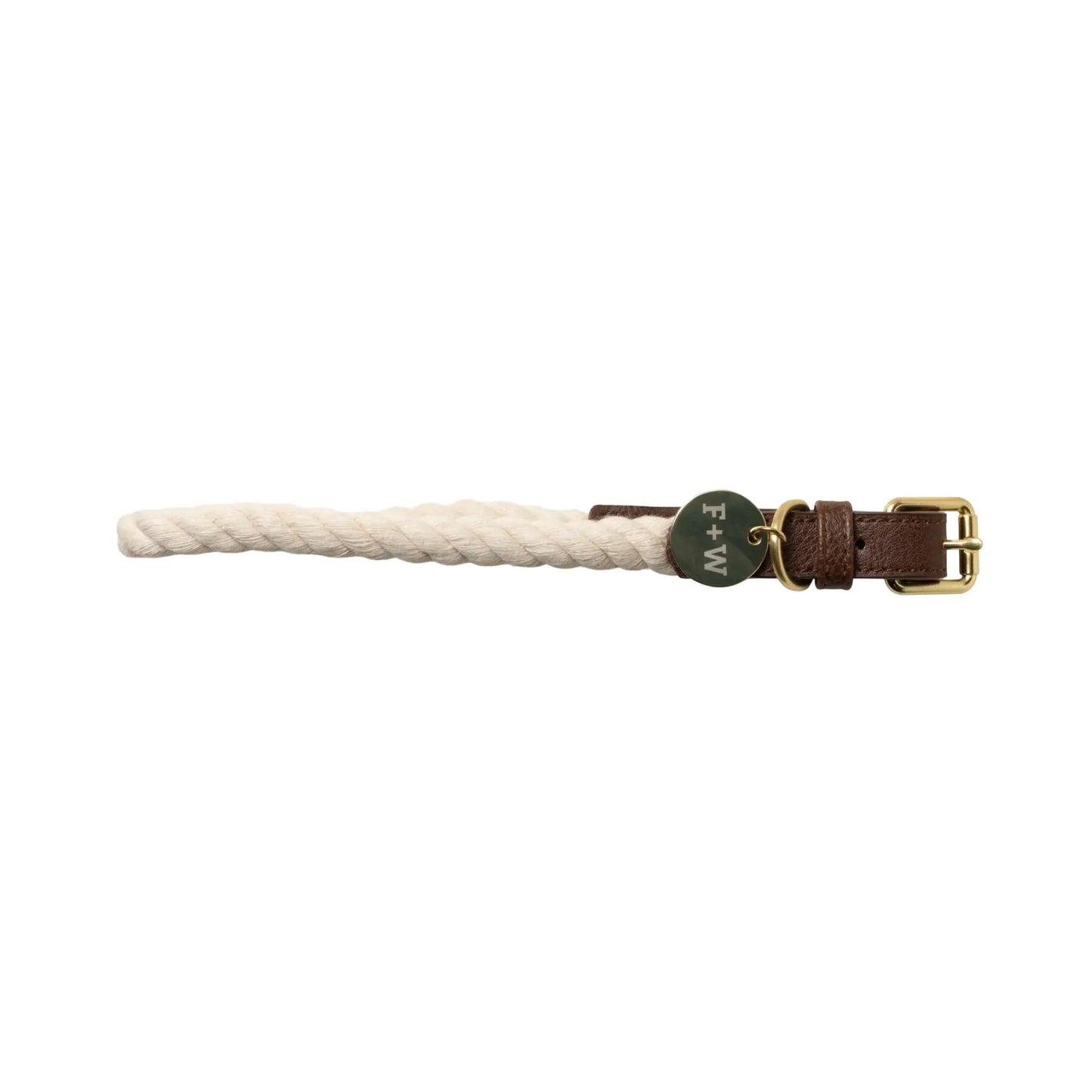 Buy Field + Wander Rope Dog Collar - Natural / Green | Dog Leashs at Woven Durham