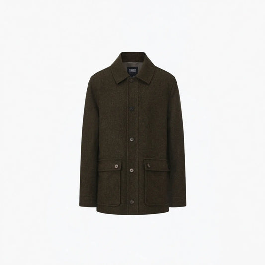 Buy Guards London Green Kyle Wool Tweed Heritage Carcoat | Mac's & Trench Coatss at Woven Durham