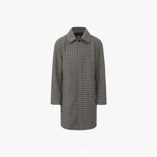 Buy Guards London Grey Houndstooth Walter Overcoat | Mac's & Trench Coatss at Woven Durham