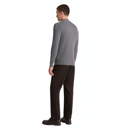 Buy Remus Uomo Grey Ribbed Half-Zip Jumper | V-Neck Jumperss at Woven Durham