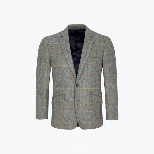 Buy Douglas & Grahame Grey Windowpane Check Cotswold Blazer | Overcoatss at Woven Durham