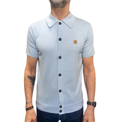 Buy Gabicci Vintage Guinness Button Thru Polo - Azure | Short-Sleeved Polo Shirtss at Woven Durham