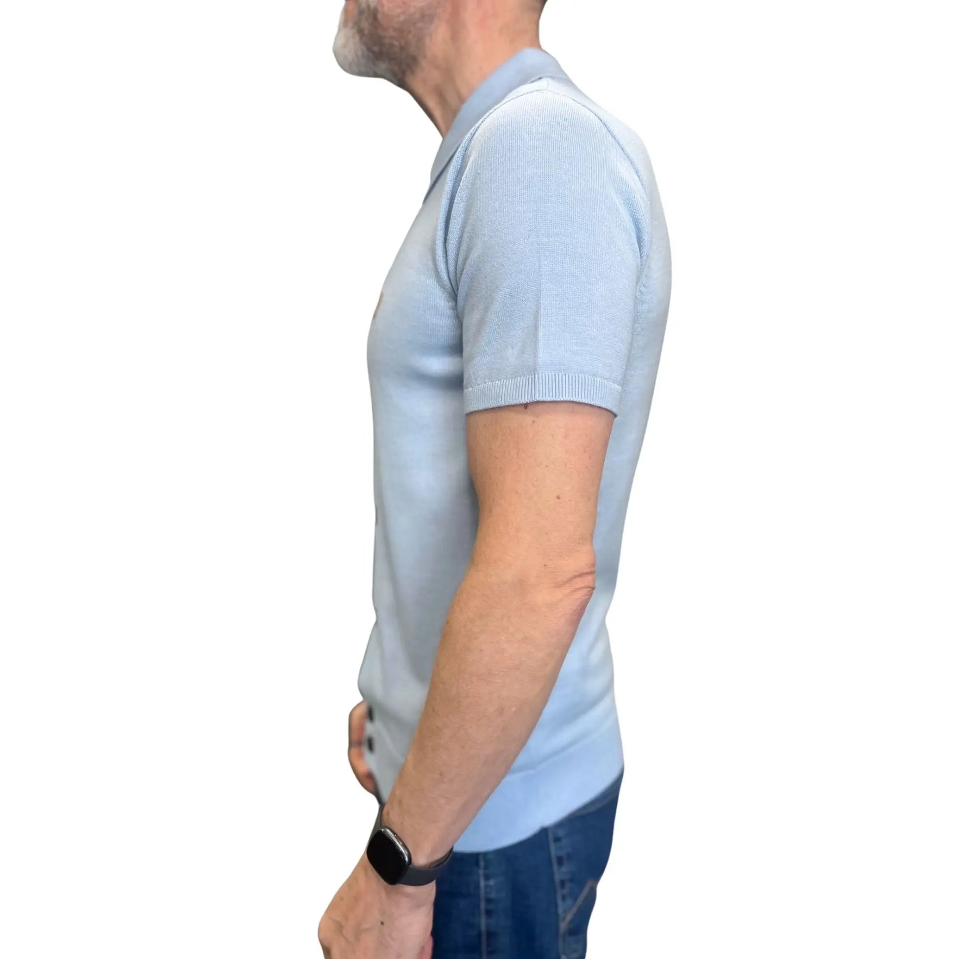 Buy Gabicci Vintage Guinness Button Thru Polo - Azure | Short-Sleeved Polo Shirtss at Woven Durham