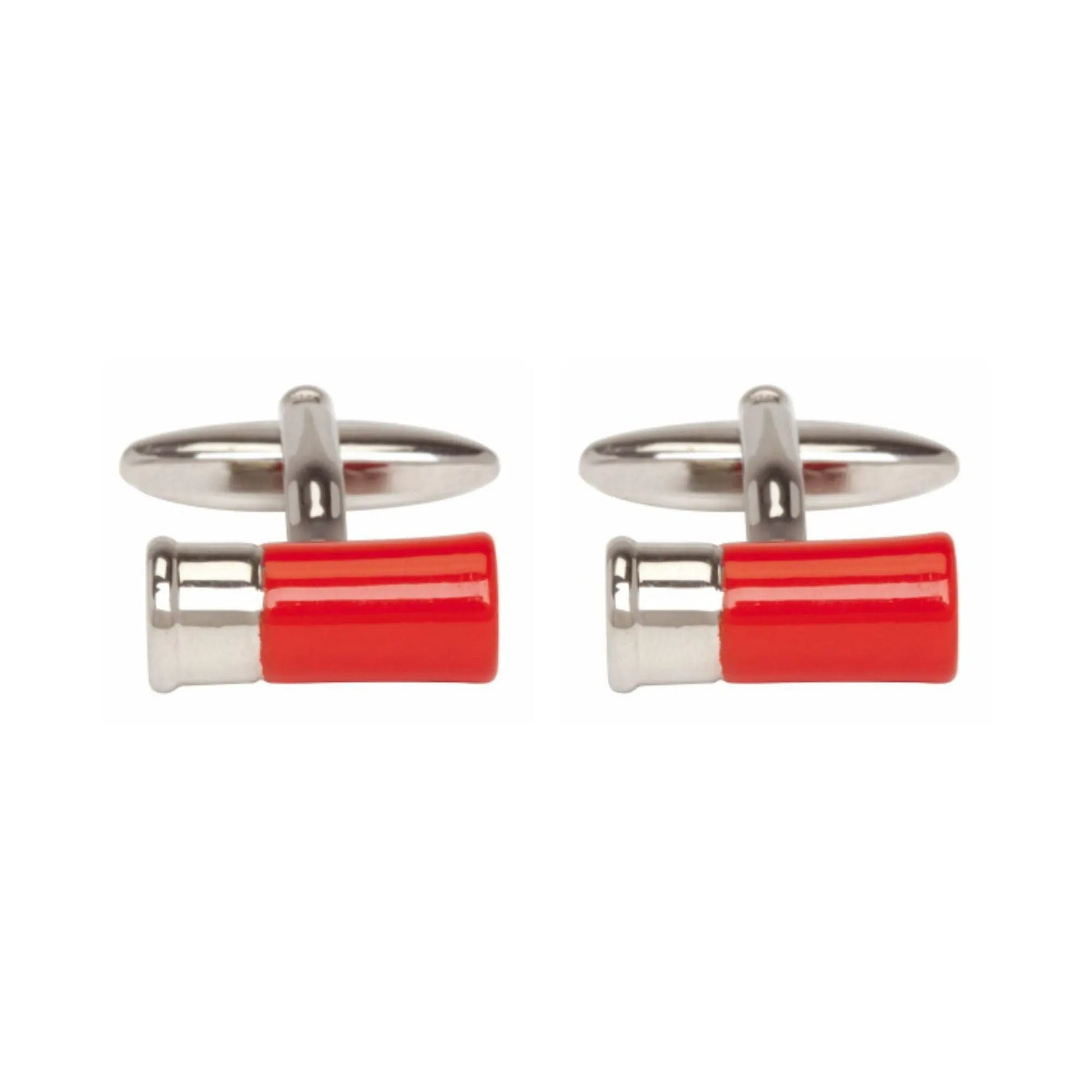 Buy Dalaco Gun Cartridge Cufflinks - Silver / Red | Cufflinkss at Woven Durham