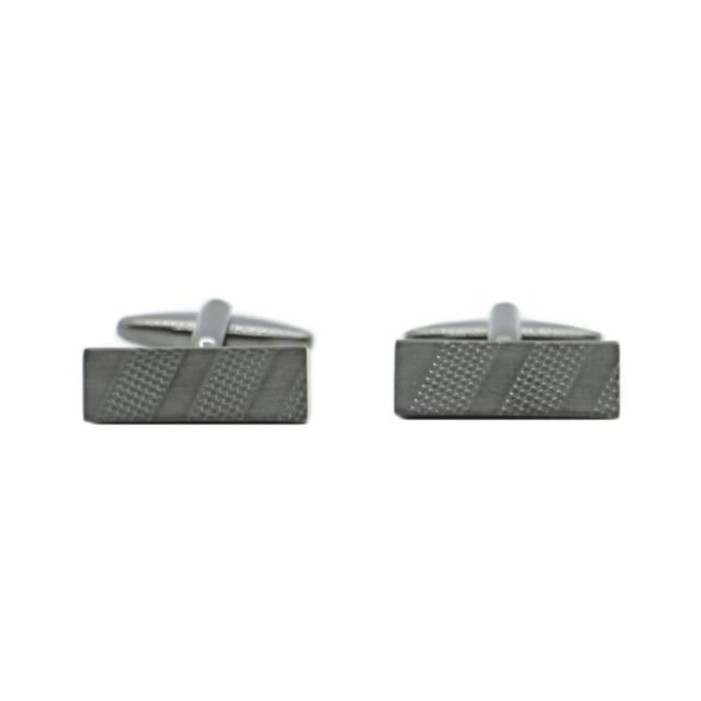 Buy Dalaco Gun Metal Engine Turned Bar Cufflinks | Cufflinkss at Woven Durham