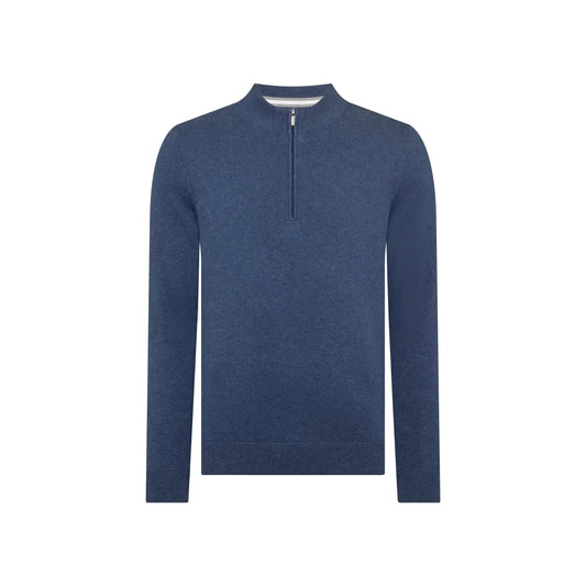 Buy Remus Uomo Half Zip Jumper - Blue | Crew-Neck Jumperss at Woven Durham
