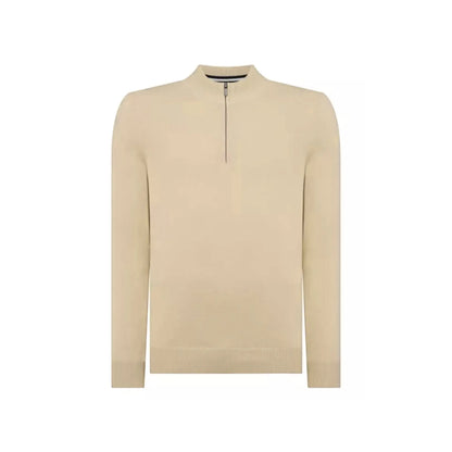 Buy Remus Uomo Half Zip Jumper - Stone | Crew-Neck Jumperss at Woven Durham