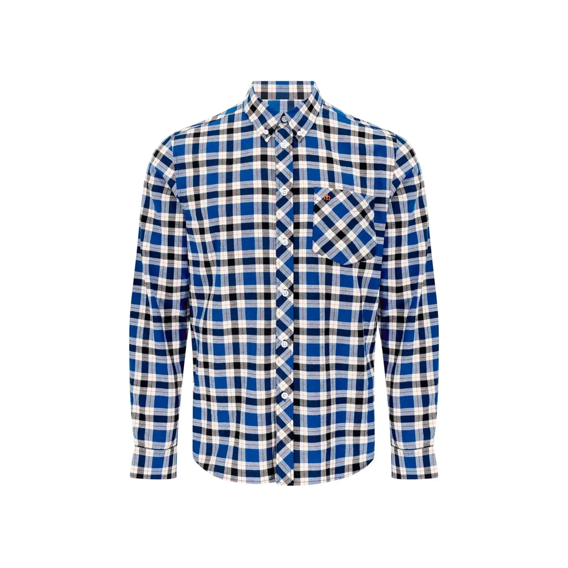 Buy Merc London Hawtrey Check Long-Sleeve Shirt - Navy | Long-Sleeved Shirtss at Woven Durham