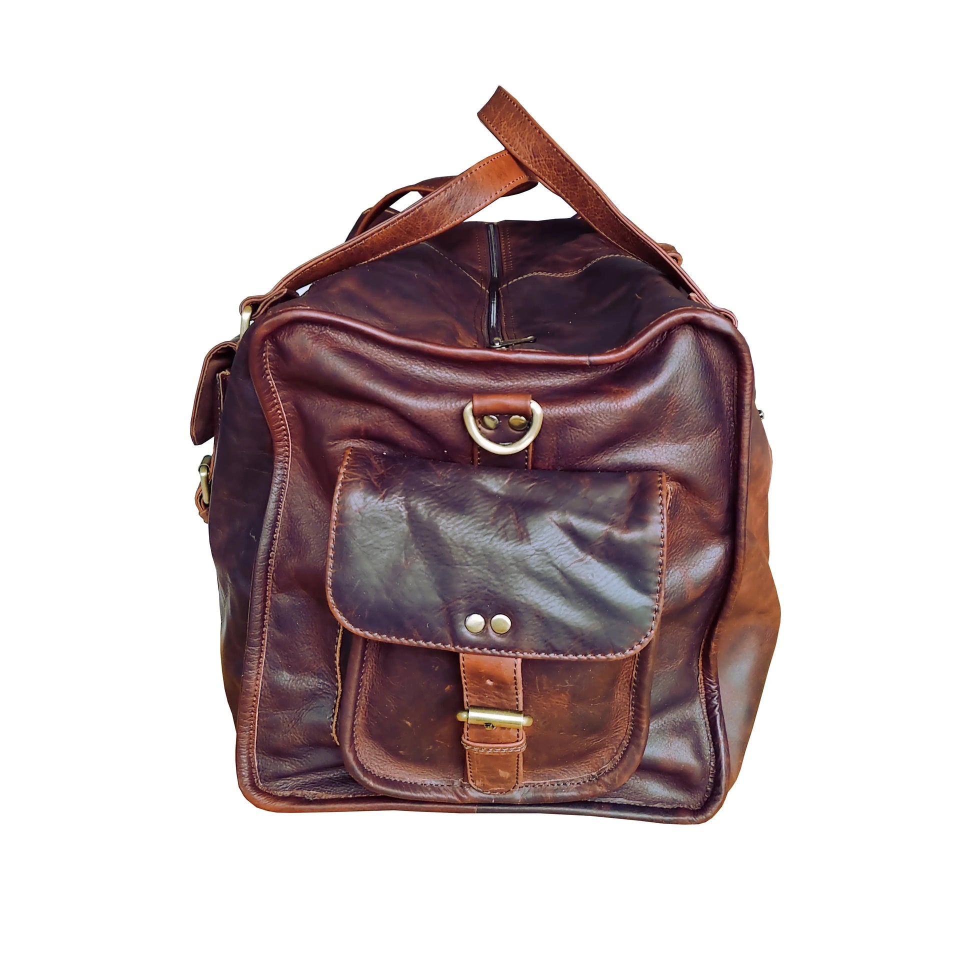 Buy Burghley Stamford – Full Leather Vintage Style Travel Bag / Holdall | s at Woven Durham