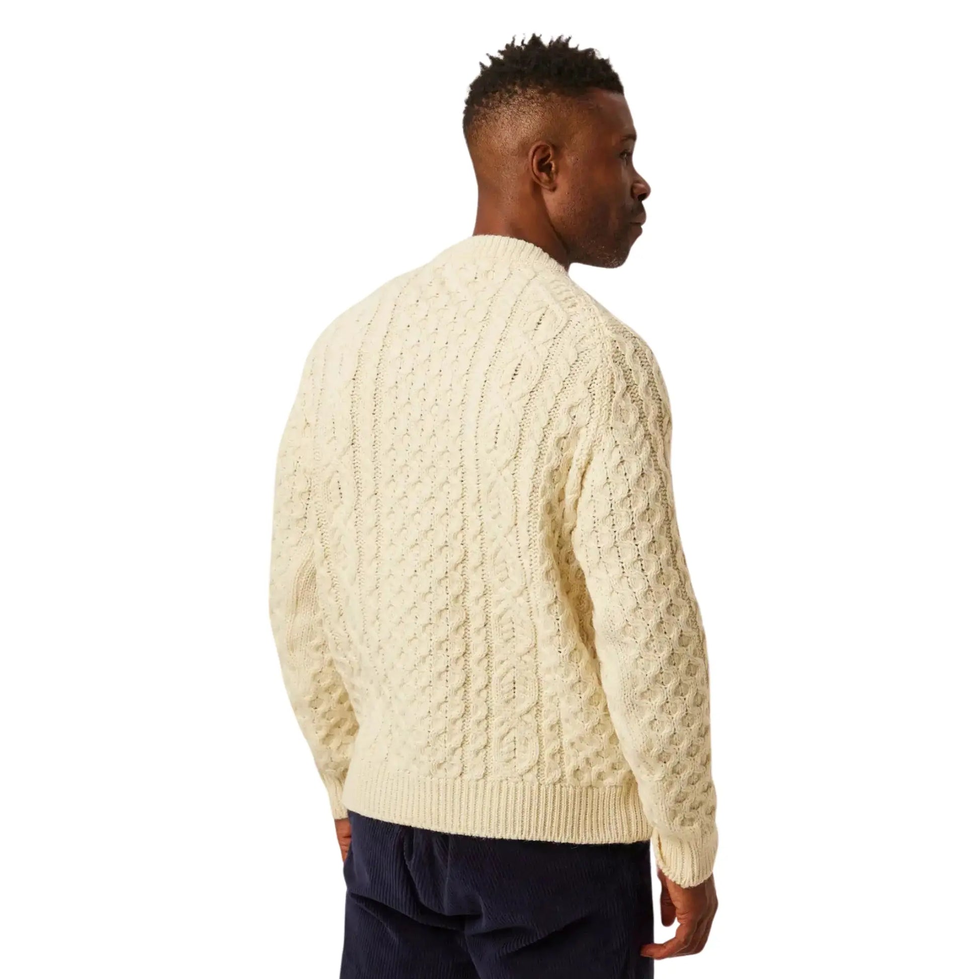 Buy Peregrine Hudson Ecru Aran Jumper | Crew-Neck Jumperss at Woven Durham