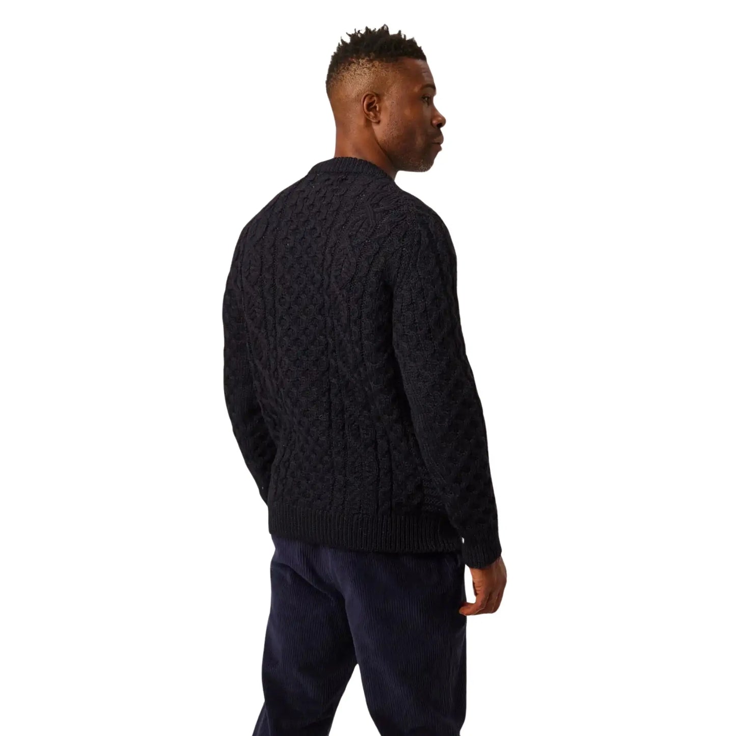 Buy Peregrine Hudson Navy Aran Jumper | Crew-Neck Jumperss at Woven Durham