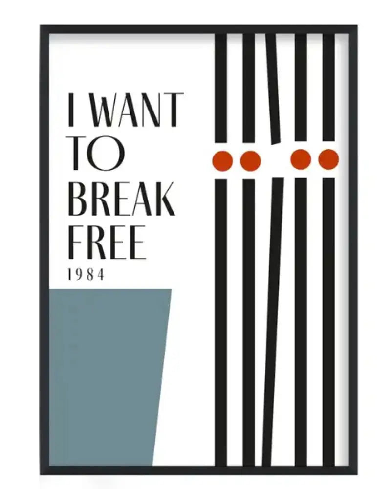 Buy Fanclub I Want to Break Free Queen Inspired Retro Giclée Art Print | Artworks at Woven Durham