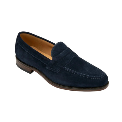 Buy Loake Imperial Suede Penny Loafer - Navy | Loafers at Woven Durham