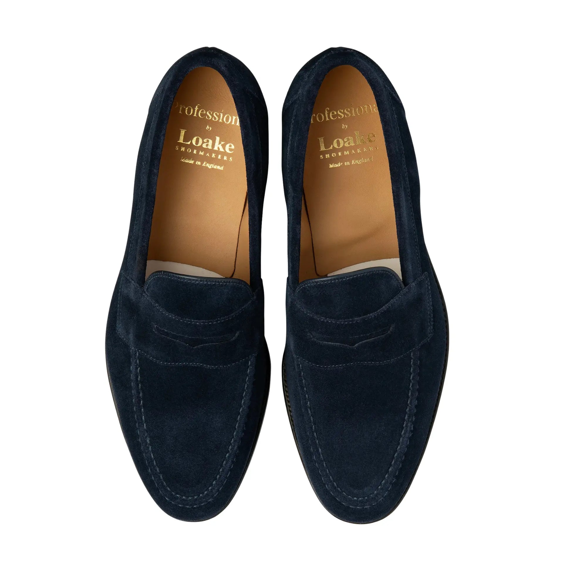 Buy Loake Imperial Suede Penny Loafer - Navy | Loafers at Woven Durham