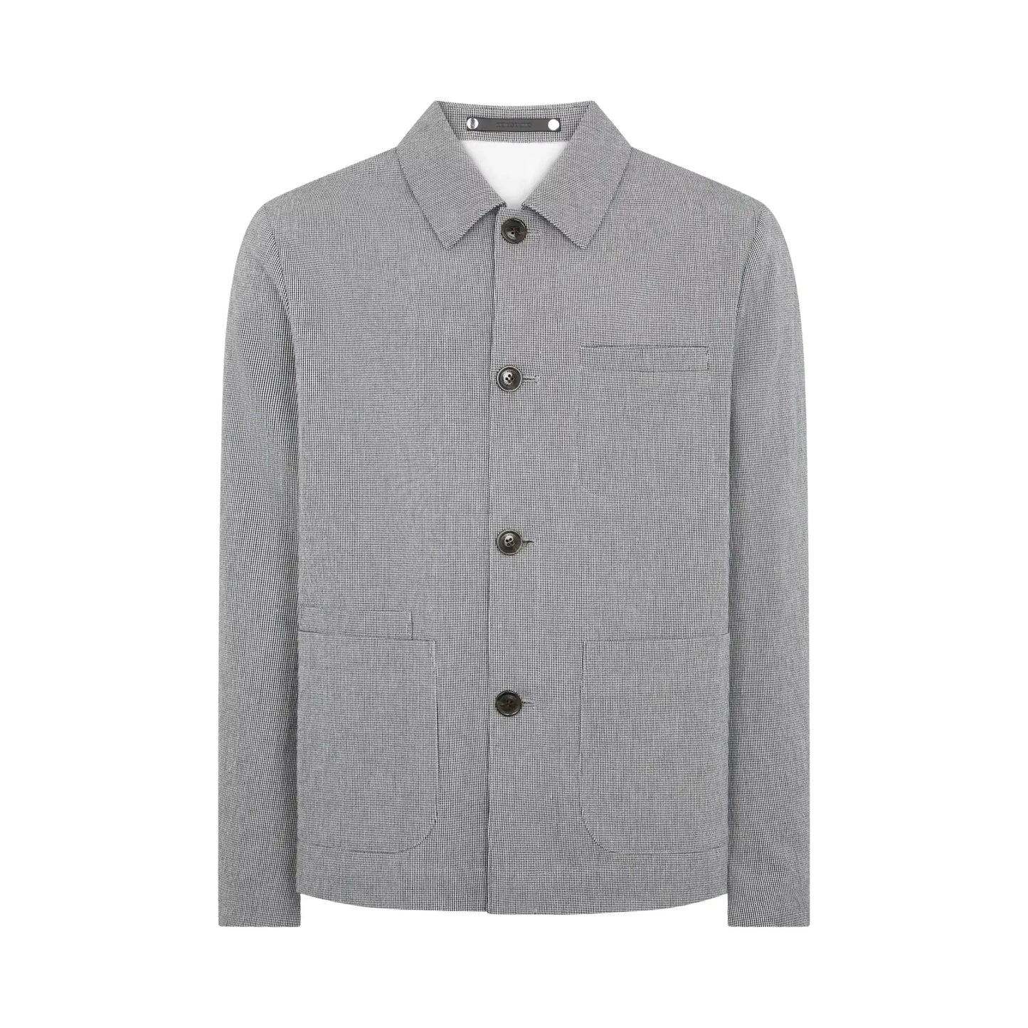 Buy Remus Uomo Keats Houndstooth Casual Coat - Blue | Bomber Jacketss at Woven Durham