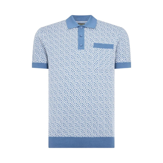 Buy Remus Uomo Knitted Polo - Blue | T-Shirtss at Woven Durham