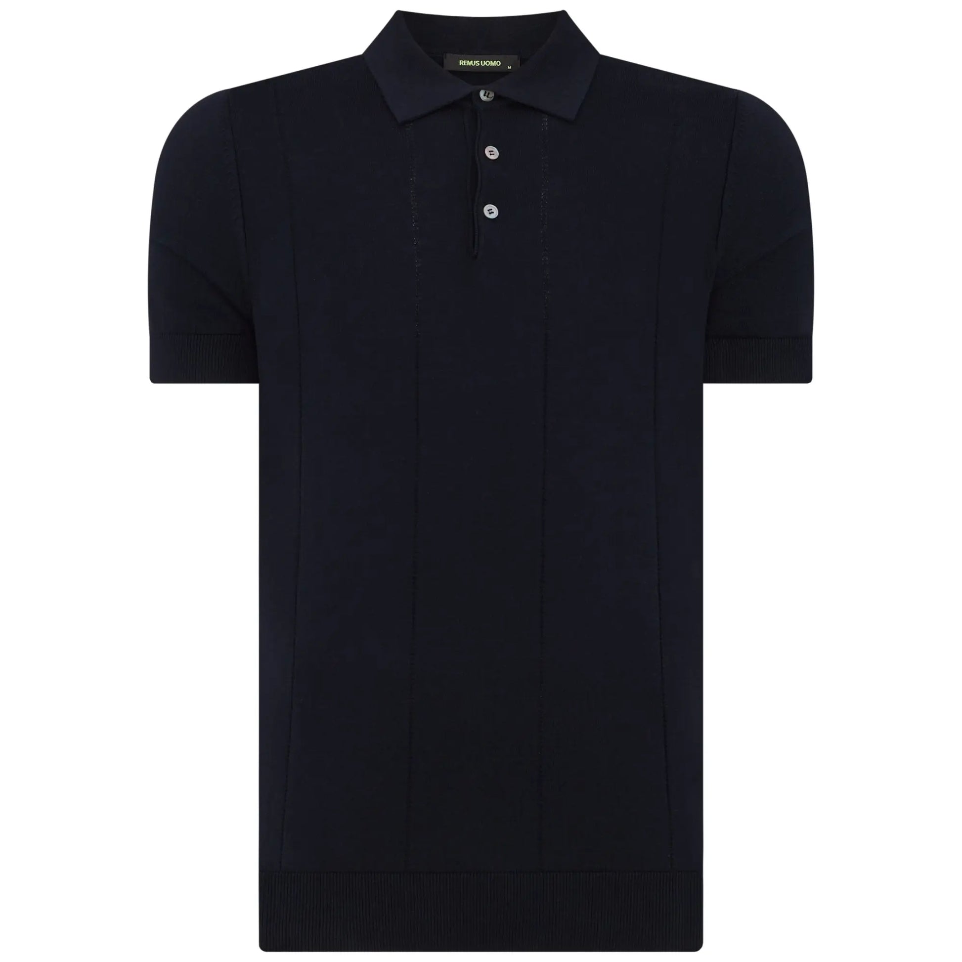 Buy Remus Uomo Knitted Polo - Navy | Short-Sleeved Polo Shirtss at Woven Durham