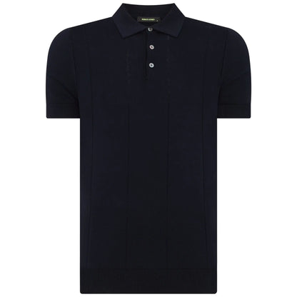 Buy Remus Uomo Knitted Polo - Navy | Short-Sleeved Polo Shirtss at Woven Durham