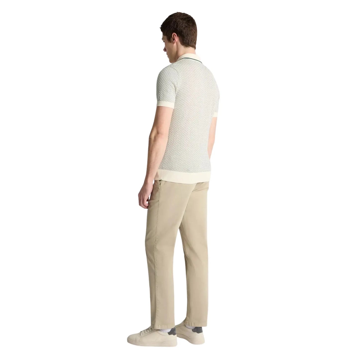 Buy Remus Uomo Knitted Wave Pattern Polo - Stone | T-Shirtss at Woven Durham