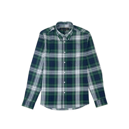 Buy Merc London Kruger Checky Shirt - Navy | Short-Sleeved Shirtss at Woven Durham