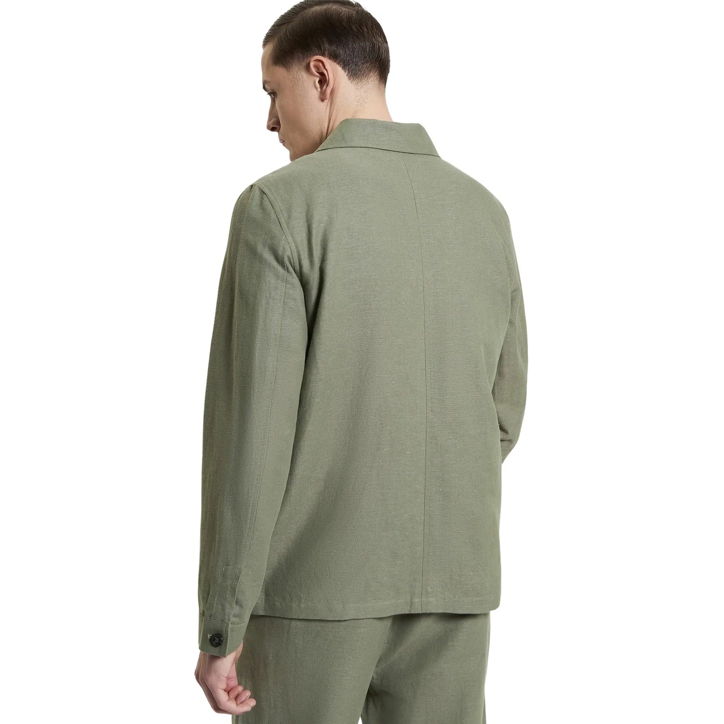 Buy Ben Sherman Linen Cotton Chore Jacket - Olive | Harrington Jacketss at Woven Durham