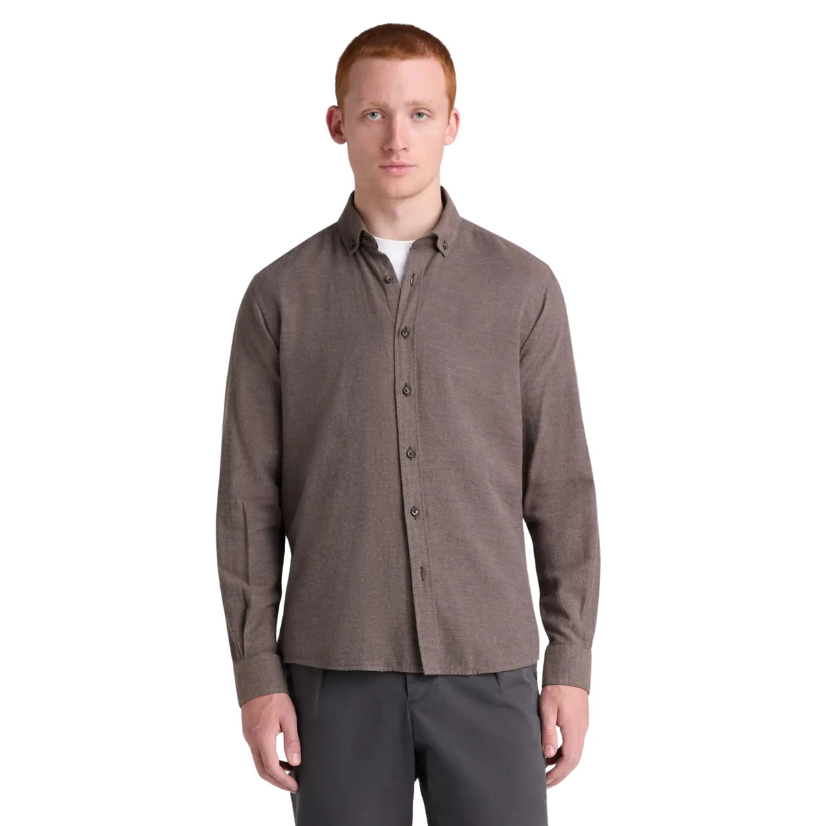 Buy Remus Uomo Long Sleeve Brown Casual Shirt | Overshirtss at Woven Durham
