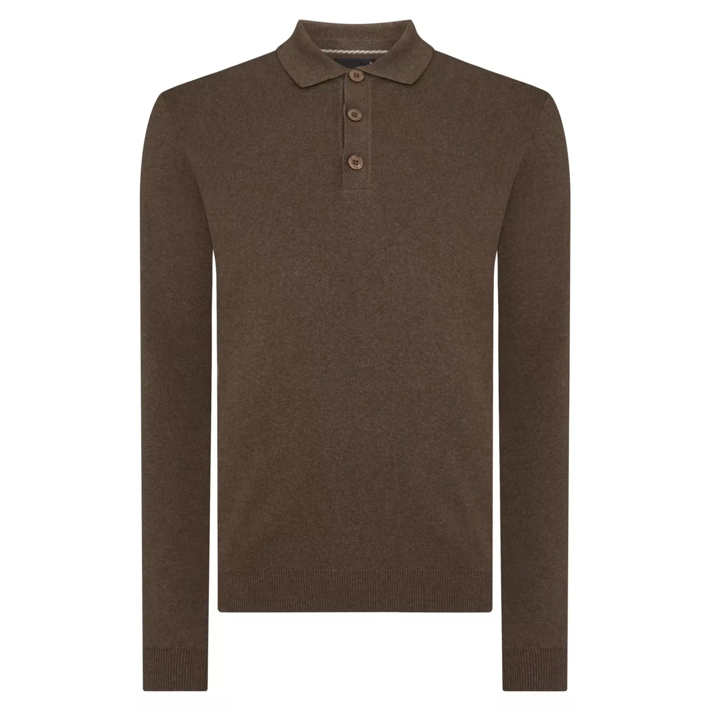 Buy Remus Uomo Long Sleeve Polo - Brown | Long-Sleeved Polo Shirtss at Woven Durham