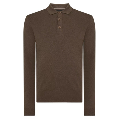 Buy Remus Uomo Long Sleeve Polo - Brown | Long-Sleeved Polo Shirtss at Woven Durham