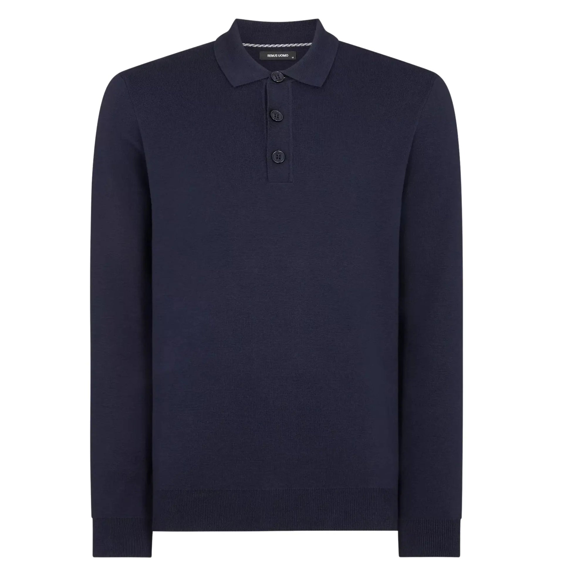 Buy Remus Uomo Long Sleeve Polo - Navy | Long-Sleeved Polo Shirtss at Woven Durham