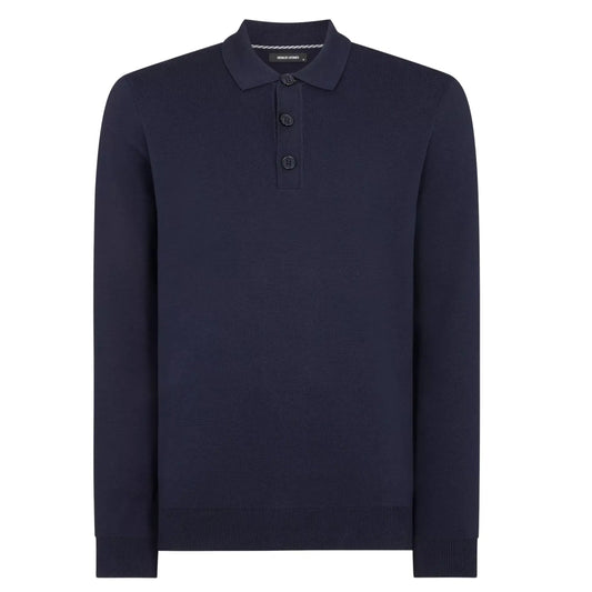 Buy Remus Uomo Long Sleeve Polo - Navy | Long-Sleeved Polo Shirtss at Woven Durham