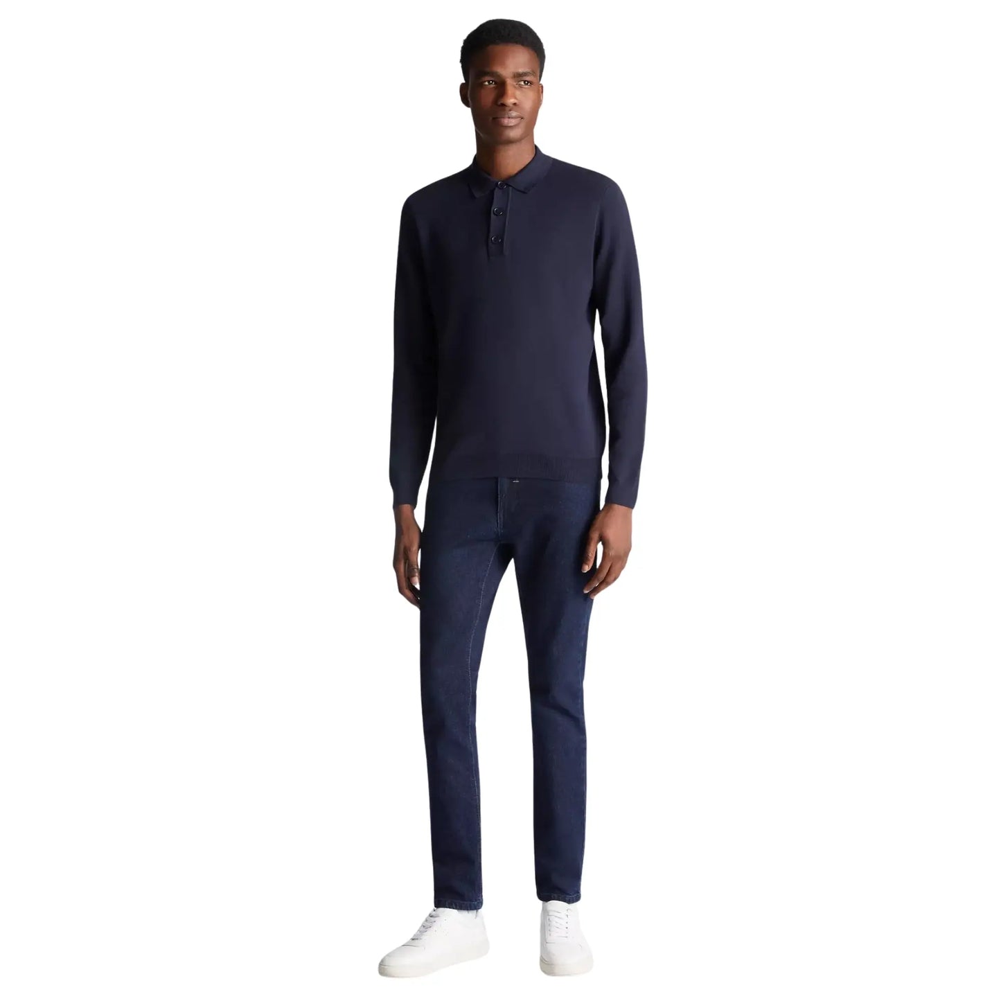 Buy Remus Uomo Long Sleeve Polo - Navy | Long-Sleeved Polo Shirtss at Woven Durham
