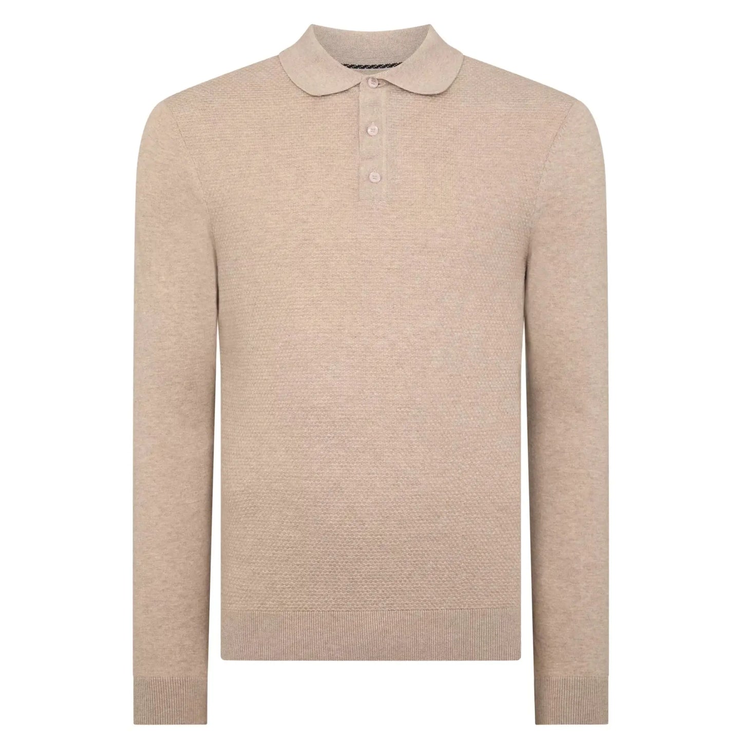 Buy Remus Uomo Long Sleeve Polo - Stone | Long-Sleeved Polo Shirtss at Woven Durham