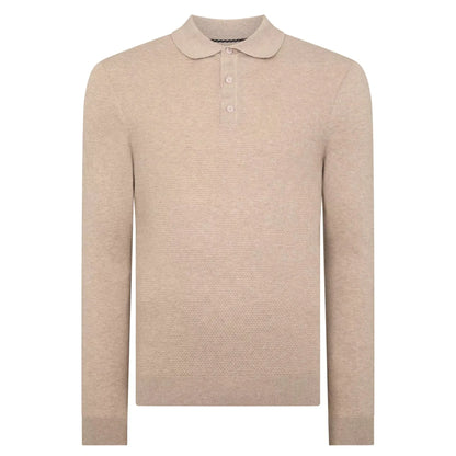 Buy Remus Uomo Long Sleeve Polo - Stone | Long-Sleeved Polo Shirtss at Woven Durham