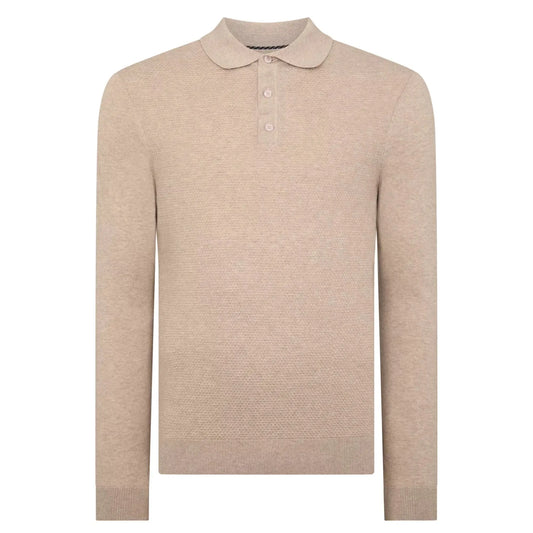 Buy Remus Uomo Long Sleeve Polo - Stone | Long-Sleeved Polo Shirtss at Woven Durham