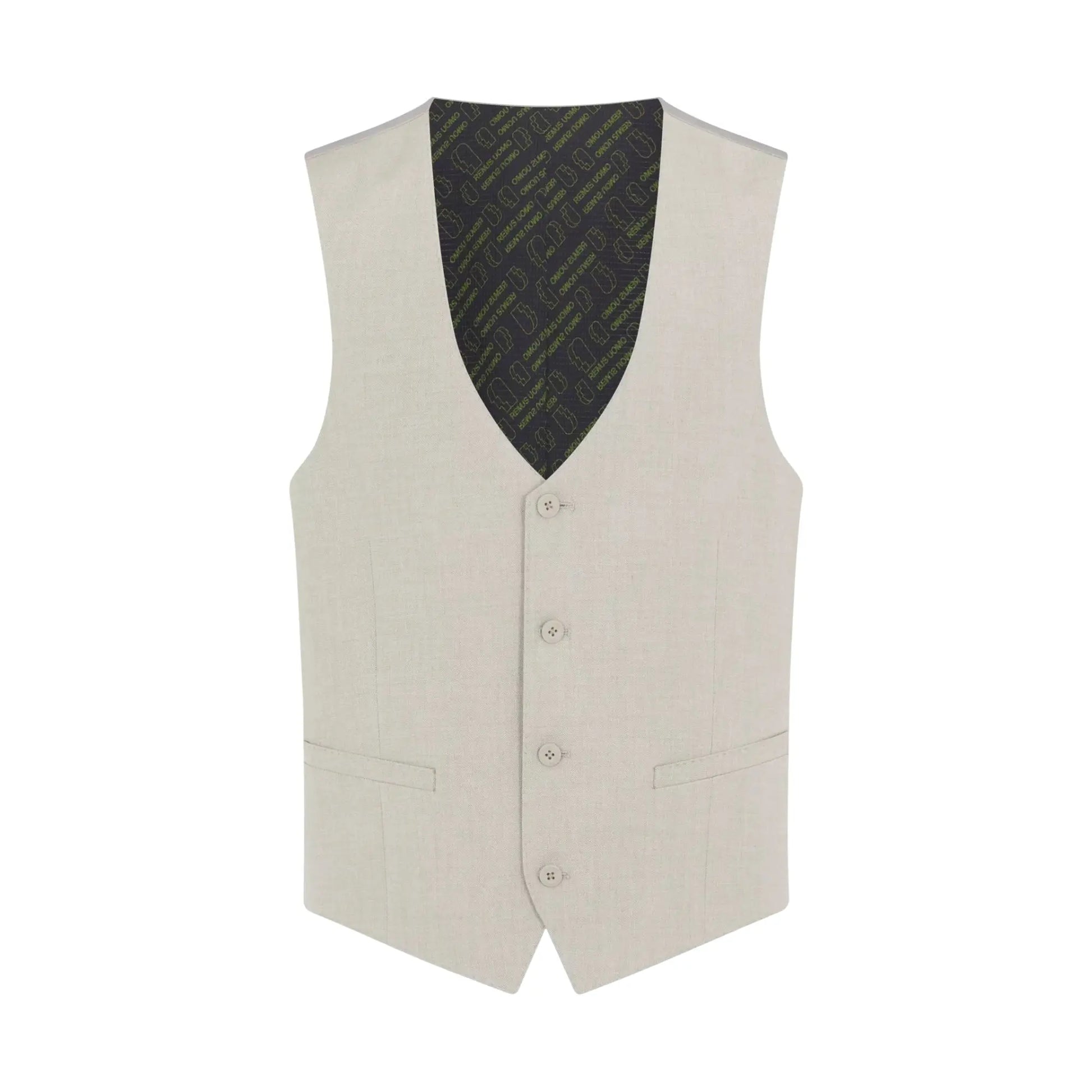 Buy Remus Uomo Mario Waistcoat - Stone | Suit Waistcoatss at Woven Durham