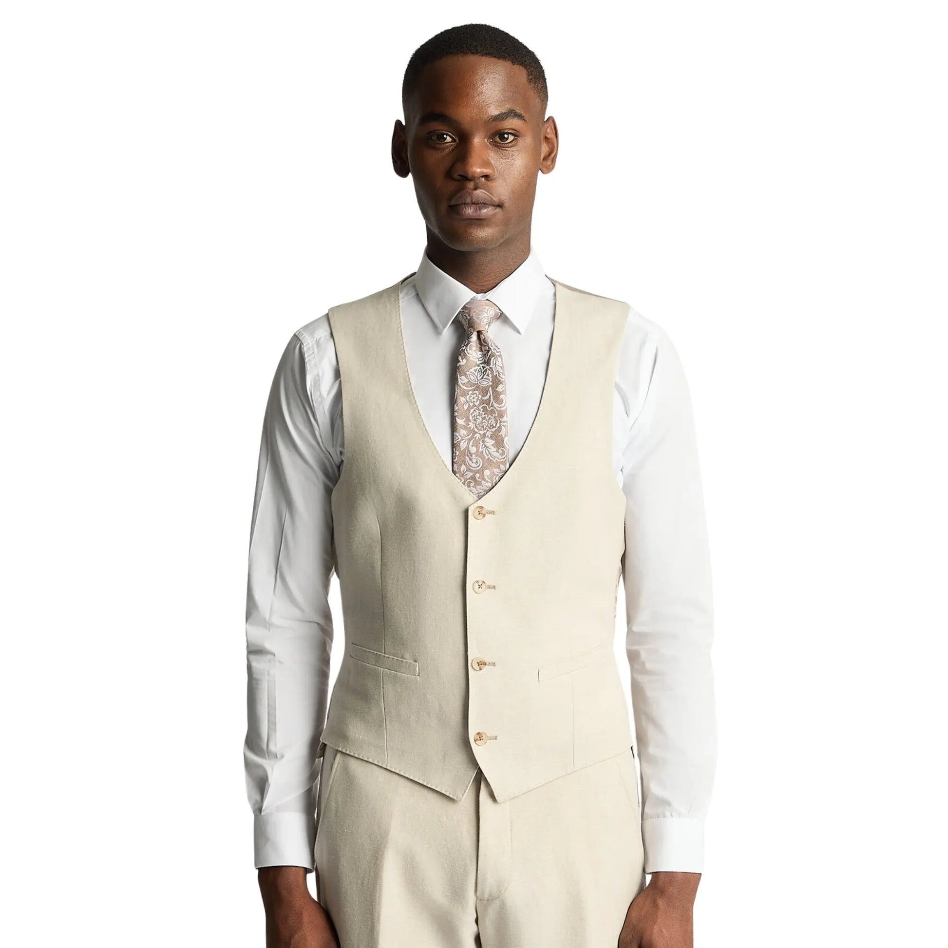 Buy Remus Uomo Massa Suit Waistcoat - Stone | Suit Waistcoatss at Woven Durham