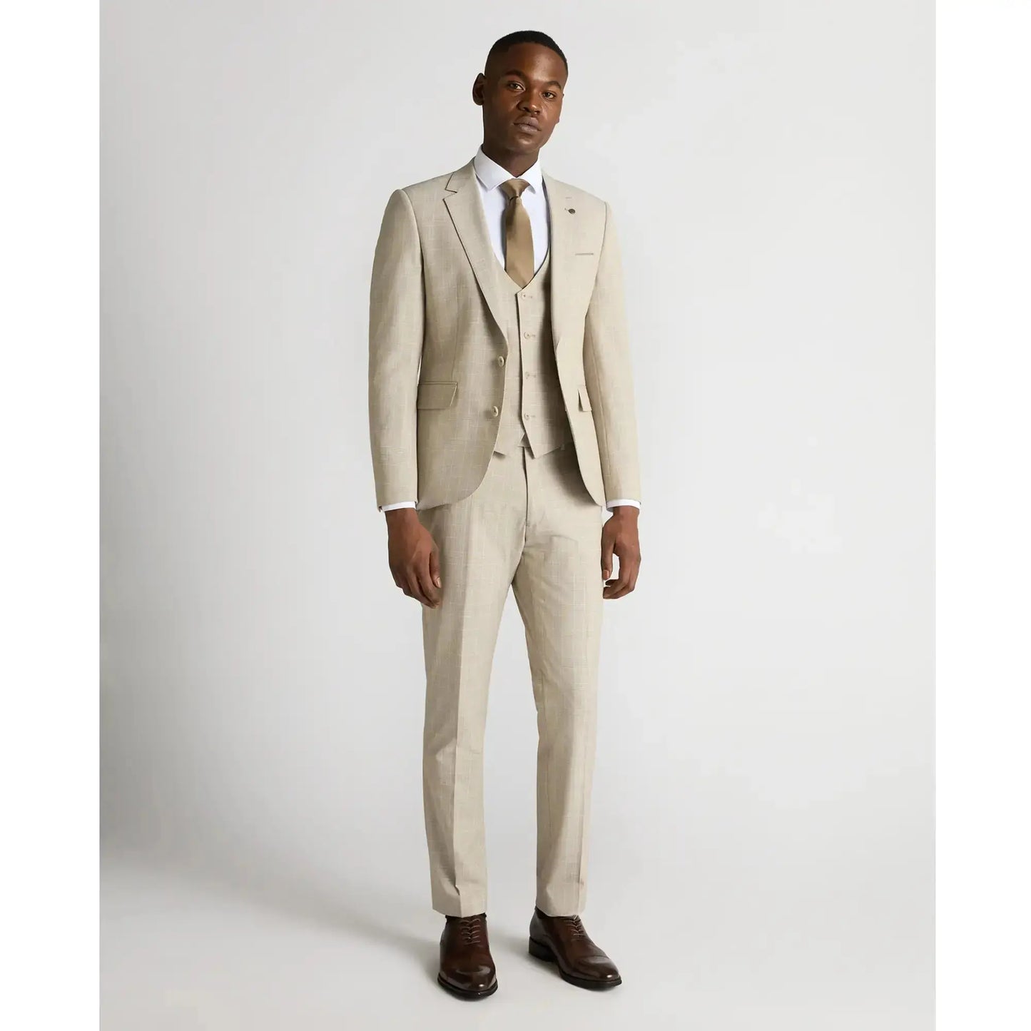 Buy Remus Uomo Matteo Check Suit Jacket - Stone | Suit Jacketss at Woven Durham