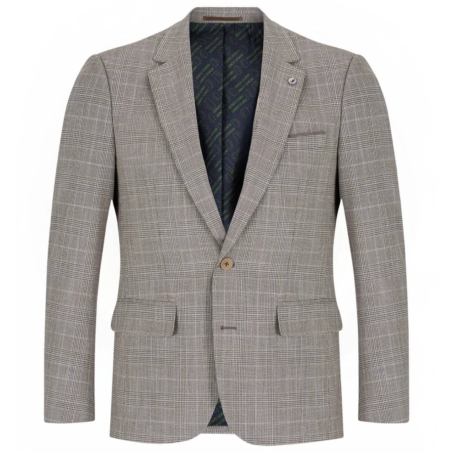 Buy Remus Uomo Matteo Prince of Wales Check Suit Jacket - Brown | Suit Jacketss at Woven Durham