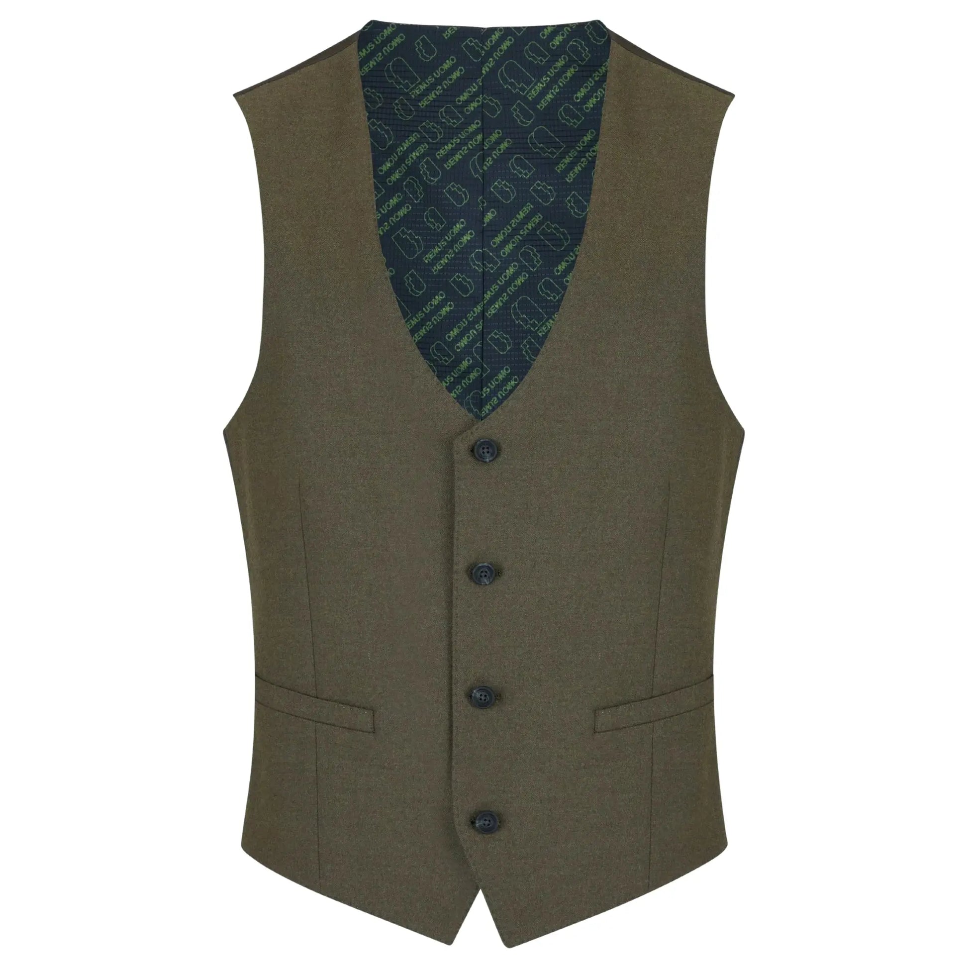 Buy Remus Uomo Monzo Suit Waistcoat - Green | Suit Waistcoatss at Woven Durham